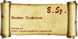 Bodon Szabina névjegykártya